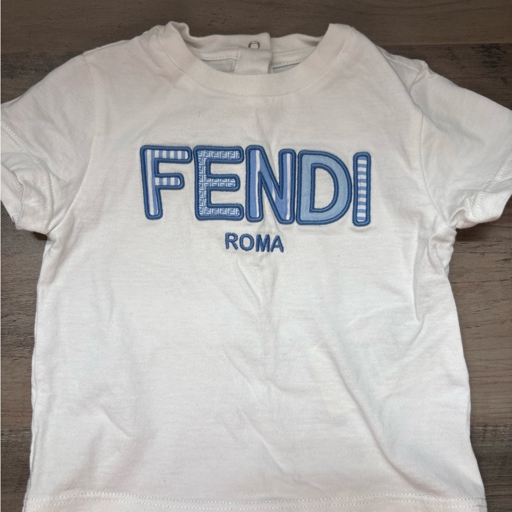 Fendi Kids Tee with Blue Logo 9month